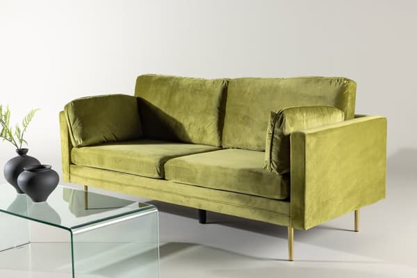 Boom sofa 3 seter velour grønn.