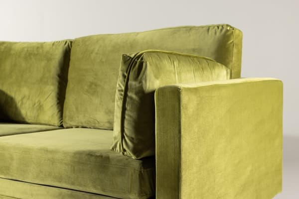 Boom sofa 3 seter velour grønn.