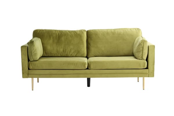 Boom sofa 3 seter velour grønn.