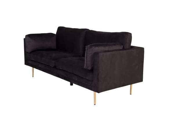 Boom sofa 3 seter velour svart.