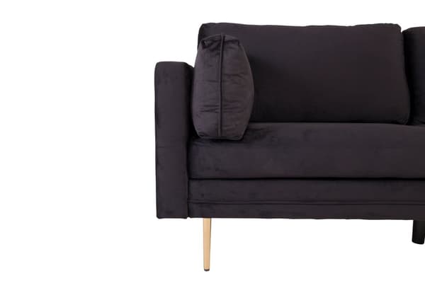 Boom sofa 3 seter velour svart.