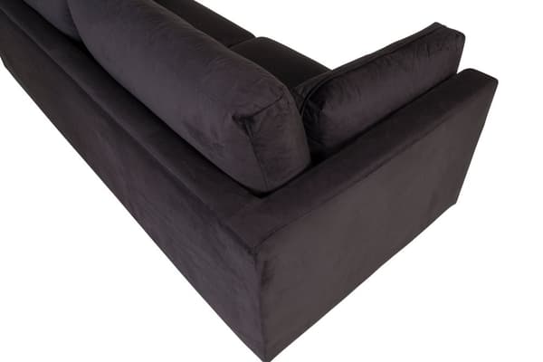Boom sofa 3 seter velour svart.