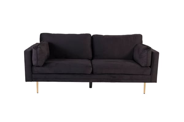 Boom sofa 3 seter velour svart.