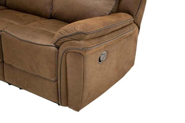 Saranda sofa 3 seter recliner PU kunstskinn brun.