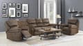 Miniatyrbilde 6 av 6: Saranda sofa 3 seter recliner PU kunstskinn brun.