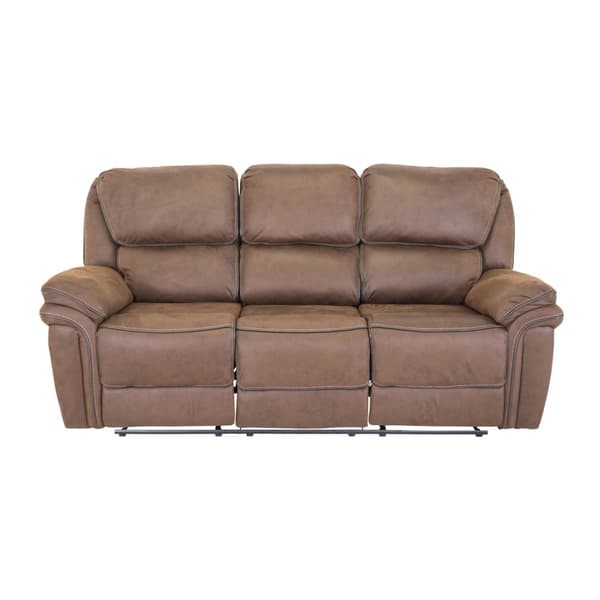 Saranda sofa 3 seter recliner PU kunstskinn brun.