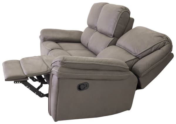 Saranda sofa 3 seter recliner PU kunstskinn grå.