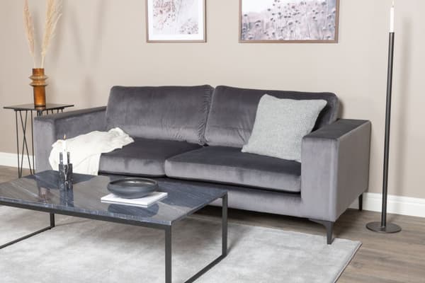 Bolero sofa 3 seter velour grå.