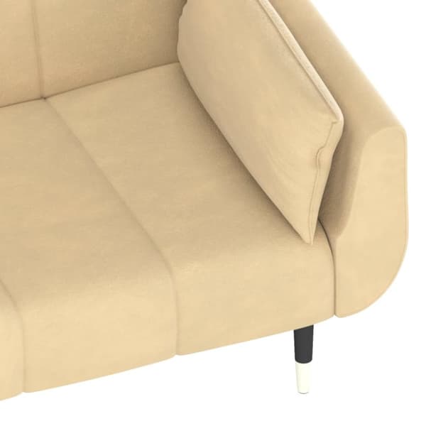 vidaXL 2-personers sovesofa med 2 puder fløjl cremefarvet