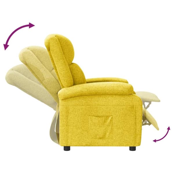vidaXL Reclinerfåtölj gul tyg