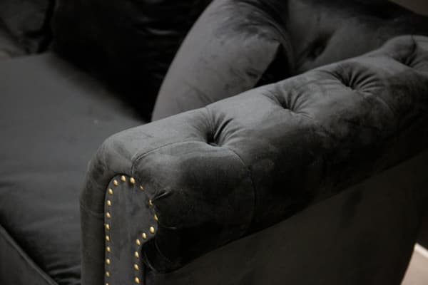Velvet sofa 3 seter velour svart.