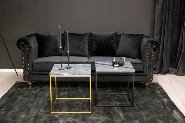 Velvet soffa 3-sits velour svart.