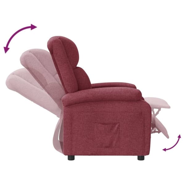 vidaXL Reclinerfåtölj vinröd tyg