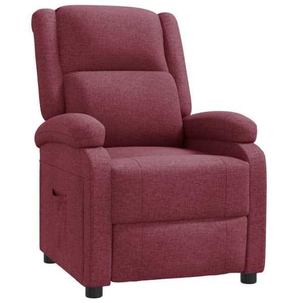 vidaXL Reclinerfåtölj vinröd tyg