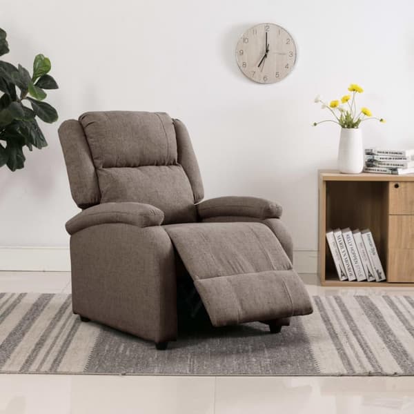 vidaXL Reclinerfåtölj taupe tyg