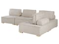 Pikkukuva 7 / 11: Kulmasohva beige polyesterikangasta 300 x 200 cm neljälle L-muotoinen moduulisohva moderni tyyli