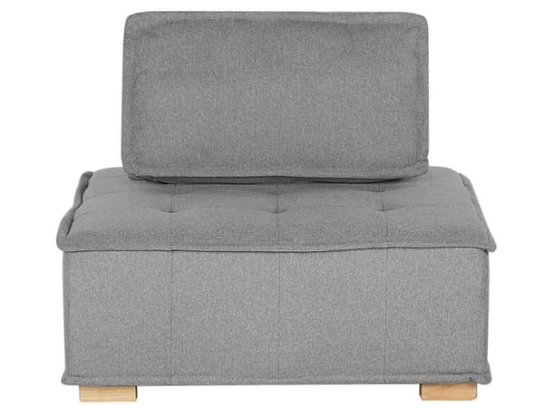 Kulmasohva harmaa polyesterikangasta 300 x 200 cm neljälle L-muotoinen moduulisohva moderni tyyli