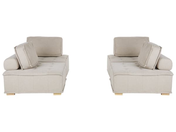 Sohvasetti beige polyesterikangasta 300 x 200 cm neljälle moduulisohva moderni tyyli