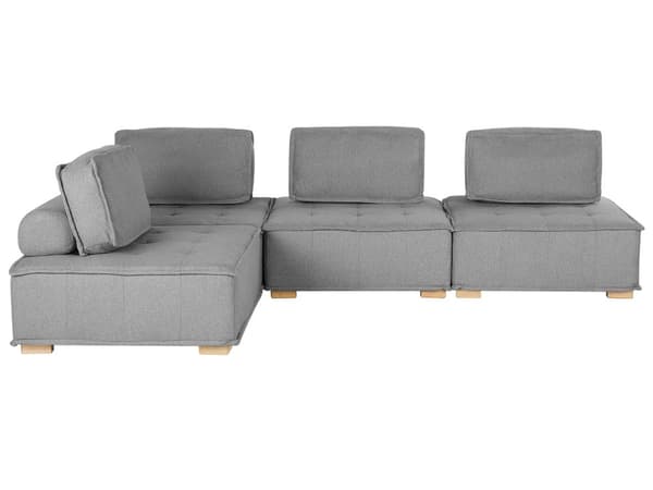 3-sits Hörnsoffa Grå Polyesterklädsel Modulsoffa L-formad Skandinavisk Modern