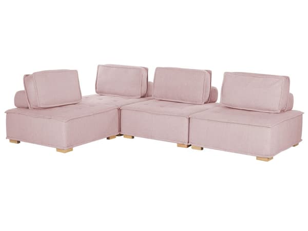 4-sits Hörnsoffa Rosa Polyesterklädsel Modulsoffa L-formad Skandinavisk Modern
