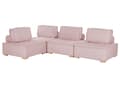 Miniatyrbild 5 av 11: 4-sits Hörnsoffa Rosa Polyesterklädsel Modulsoffa L-formad Skandinavisk Modern