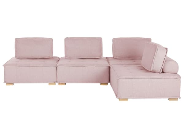 4-sits Hörnsoffa Rosa Polyesterklädsel Modulsoffa L-formad Skandinavisk Modern