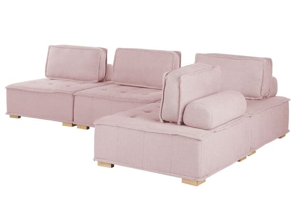 4-sits Hörnsoffa Rosa Polyesterklädsel Modulsoffa L-formad Skandinavisk Modern