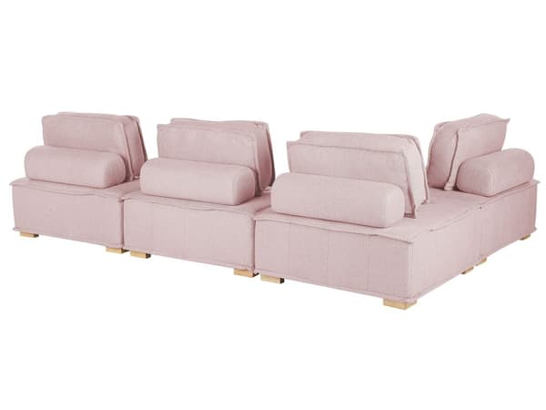 4-sits Hörnsoffa Rosa Polyesterklädsel Modulsoffa L-formad Skandinavisk Modern
