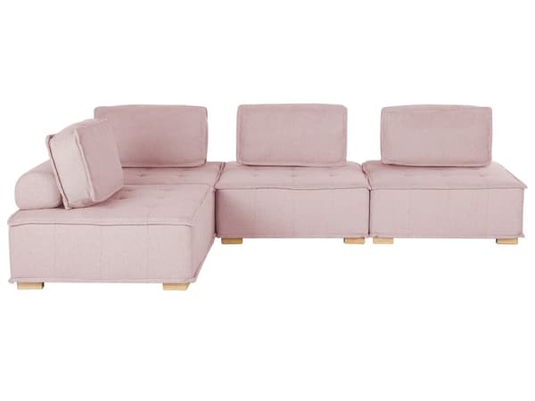 4-sits Hörnsoffa Rosa Polyesterklädsel Modulsoffa L-formad Skandinavisk Modern