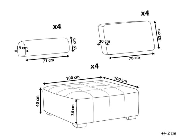 4-sits Soffset Beige Polyesterklädsel Modulsoffa Skandinavisk Modern