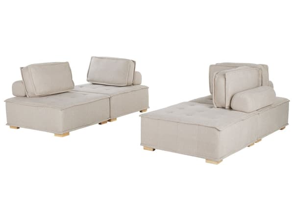 4-sits Soffset Beige Polyesterklädsel Modulsoffa Skandinavisk Modern