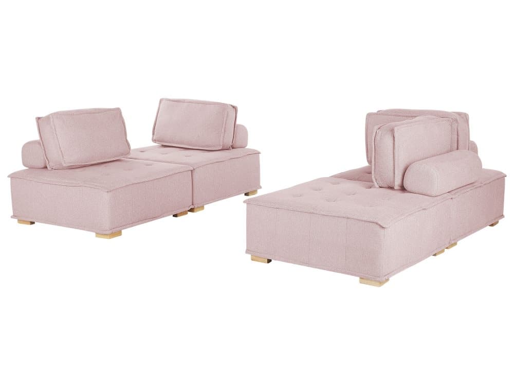 Modulsoffa 4-sits tyg rosa TIBRO