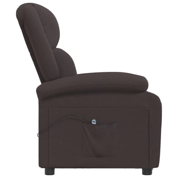 vidaXL Elektrisk reclinerfåtölj mörkbrun tyg