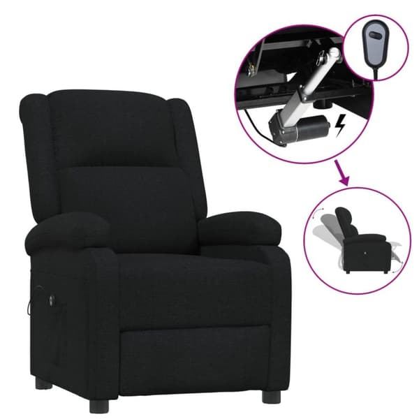 vidaXL Elektrisk reclinerfåtölj svart tyg