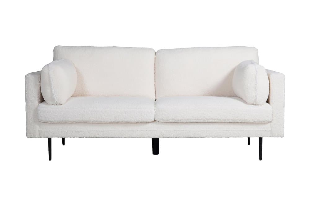 FRANSOR 3-sits Soffa Teddymaterial Vit