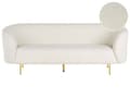 Miniatyrbild 1 av 11: Soffa Vit Boucle Tyg 3-sits Mjuk Nubby Guld Ben Retro Glam Art Decor Style