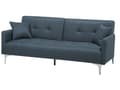 Miniatyrbilde 5 av 11: Sovesofa Mørkeblå Stoff 3-seter Metallben Dekorative knapper Avtakbare putetrekk Justerbar ryggstøtte Sofa med sovefunksjon Moderne design
