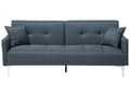 Miniatyrbilde 1 av 11: Sovesofa Mørkeblå Stoff 3-seter Metallben Dekorative knapper Avtakbare putetrekk Justerbar ryggstøtte Sofa med sovefunksjon Moderne design