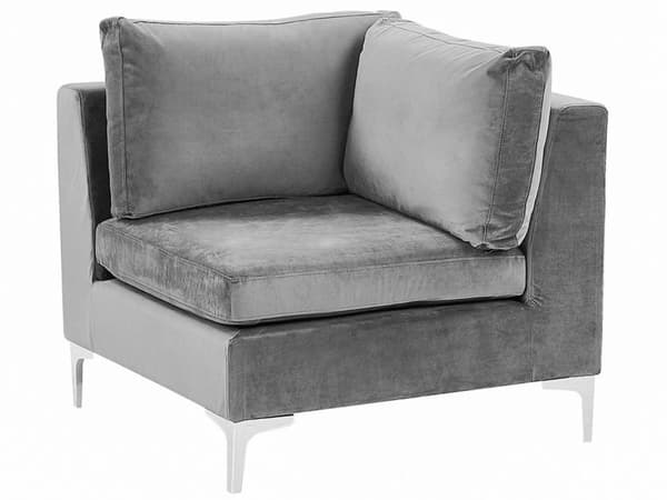 Sofa Fløyel Grå 6-seter U-form Modulær Glamorøs Moderne Innredning Stue