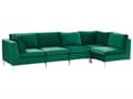 Miniatyrbilde 4 av 11: Hjørnesofa Grønn Fløyel 5-seter Modulær Venstrevendt L-form Glamorøs Moderne