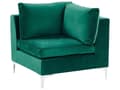 Miniatyrbilde 10 av 11: Hjørnesofa Grønn Fløyel 5-seter Modulær Venstrevendt L-form Glamorøs Moderne