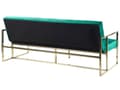 Miniatyrbilde 7 av 11: Sovesofa Grønn fløyel med tuftet møbeltrekk 3-seters gullfarget metallramme med armlener Retrostil