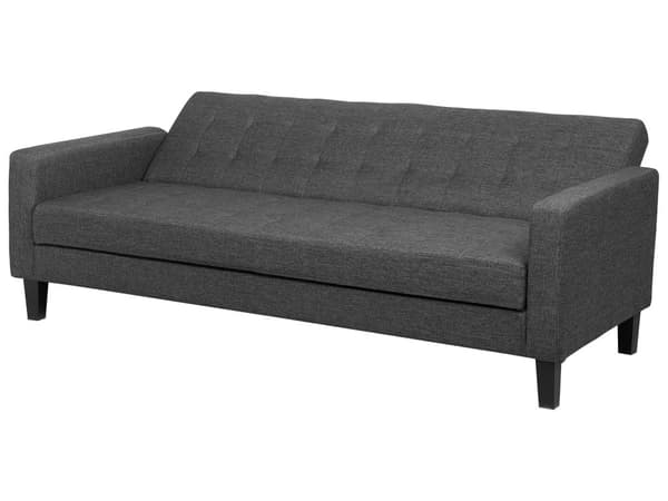 Sovesofa Mørkegrå Stoff 3 Seter Click Clack Quiltet Polstring