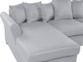 Miniatyrbilde 6 av 10: Hjørnesofa Lysegrå Polyesterstoff 3-seter Trekonstruksjon Svarte ben Sjeselong Puter med avtakbare trekk Minimalistisk stil Sofa Stue