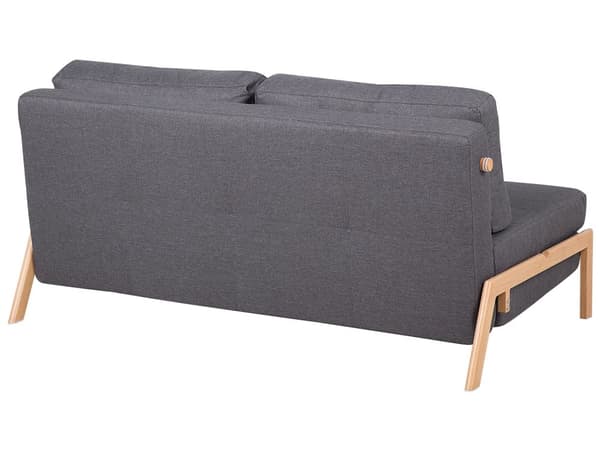 Sovesofa Mørkegrå Stoff 2-seter Med puter Ekstra soveplass Skandinavisk stil Moderne