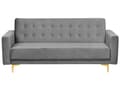 Miniatyrbilde 4 av 11: Stuesett Grå Fløyel Tuftet Stoff 3-seters Sovesofa 2 Lenestoler Moderne 3-delt Suite