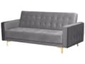 Miniatyrbilde 5 av 11: Stuesett Grå Fløyel Tuftet Stoff 3-seters Sovesofa 2 Lenestoler Moderne 3-delt Suite