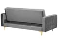 Miniatyrbilde 6 av 11: Stuesett Grå Fløyel Tuftet Stoff 3-seters Sovesofa 2 Lenestoler Moderne 3-delt Suite