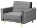 Miniatyrbilde 8 av 11: Stuesett Grå Fløyel Tuftet Stoff 3-seters Sovesofa 2 Lenestoler Moderne 3-delt Suite