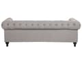 Miniatyrbilde 6 av 11: Chesterfield Stuesett Lysegrå Grå Møbeltrekk Mørkt Tre Ben 3-seters Sofa + Lenestol